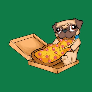 cute pug pizza funny dogs lovers pizza lover T-Shirt