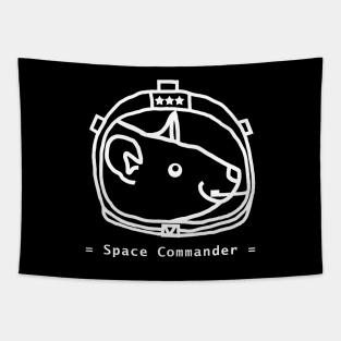 White Line Space Commander Purple Rat Portrait Tapestry