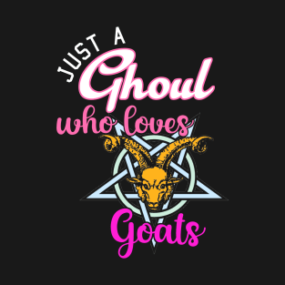 Just a Girl Who Likes Goats Funny Halloween Occult T-Shirt