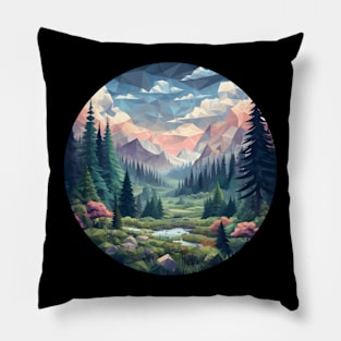 Polygonal Forest Dusk Pillow