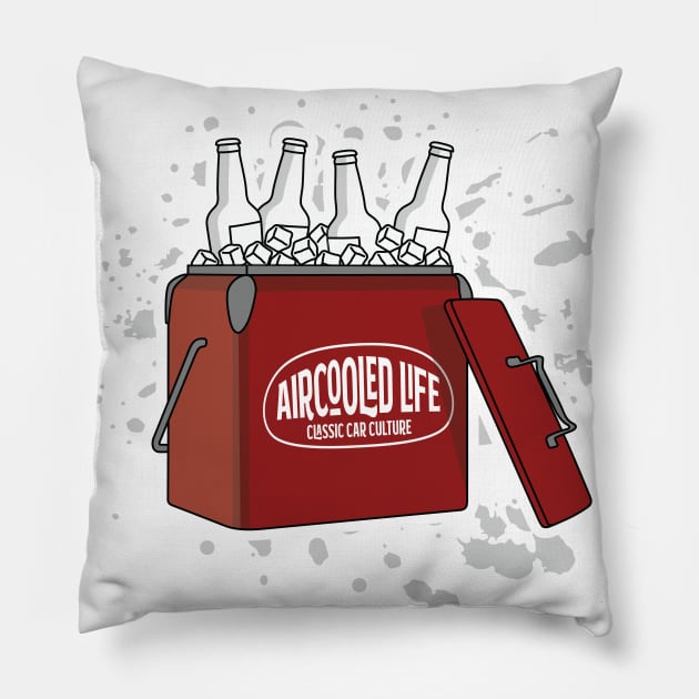 Aircooled Life Cool Box Beer Design T-Shirt Pillow by Aircooled Life