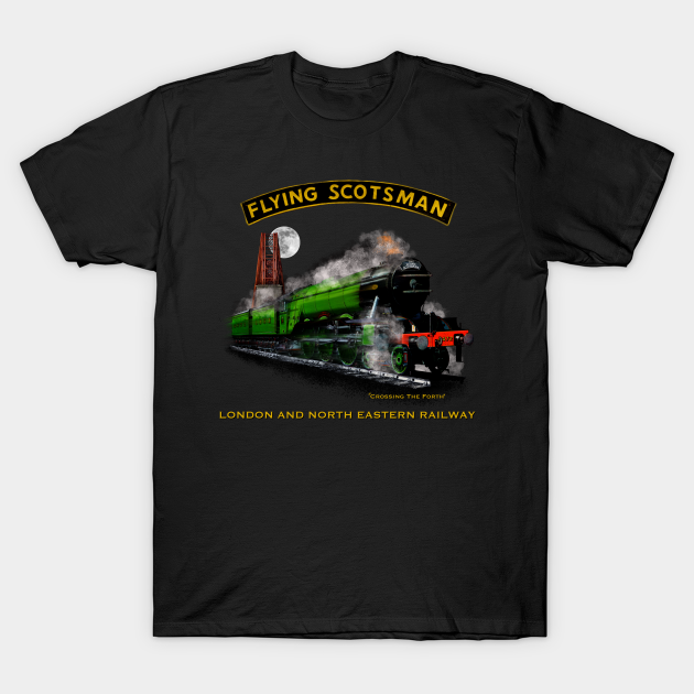 Classic Steam Train The Flying Scotsman Crossing The Forth MotorManiac - Steam Train - T-Shirt