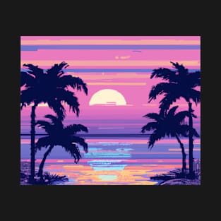 purple sunset on the beach T-Shirt