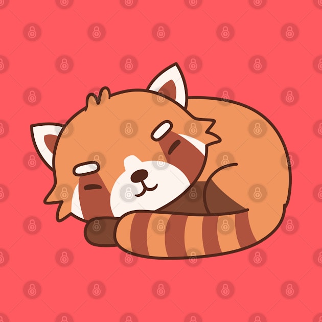 Cute Sleeping Red Panda by rustydoodle