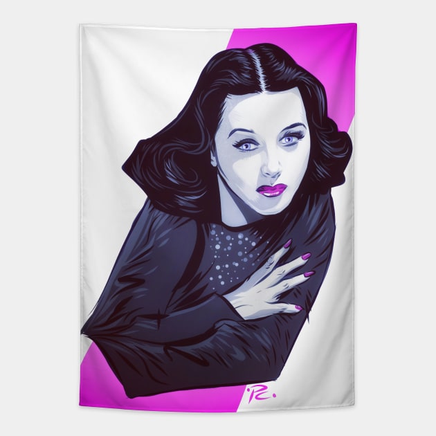 Hedy Lamarr - An illustration by Paul Cemmick Tapestry by PLAYDIGITAL2020