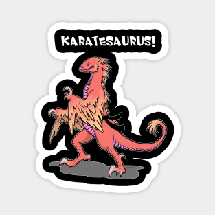 Karatesaurus in orange for dark backgrounds Magnet