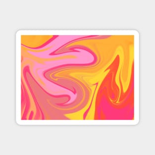 Red and Orange Marble Pattern Art Magnet