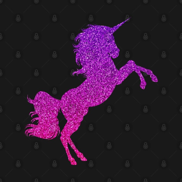 Bright Pink Purple Ombre Faux Glitter Unicorn by Felicity-K