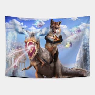 Fox Riding Dinosaur Tapestry