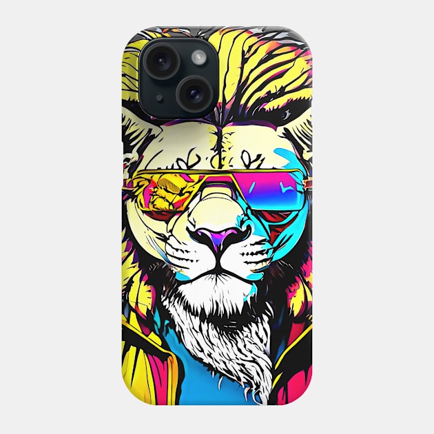 Roaring Style: A Lion's Selfie in the Concrete Jungle Phone Case by SkloIlustrator