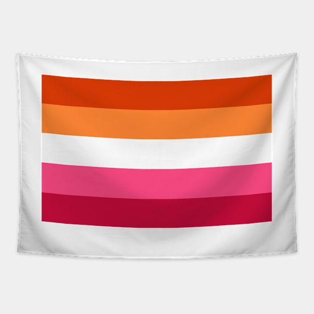 Lesbian Pride Flag (Orange-Pink 5-Stripe Variant) Tapestry by DisneyFanatic23