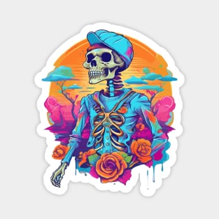 Colorful preppy skeleton style Magnet