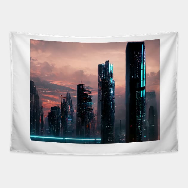 Towers Tapestry by SJG-digital