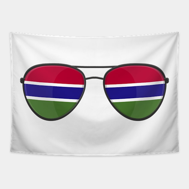 Gambia Flag Sunglasses Tapestry by BramCrye