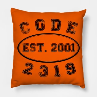 Code 2319 black text Pillow