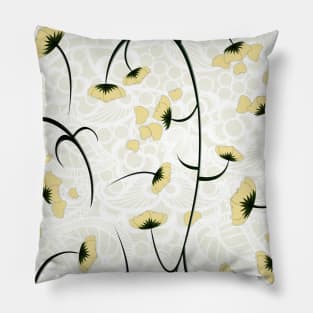 Hand Drawn Yellow Flowers Pillow