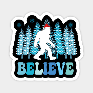 Believe Bigfoot Santa Claus Bigfoot Sasquatch Christmas Gift Magnet