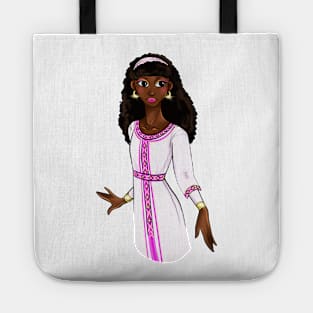 Black is Beautiful - Ethiopia African Melanin Girl in traditional outfit Tote