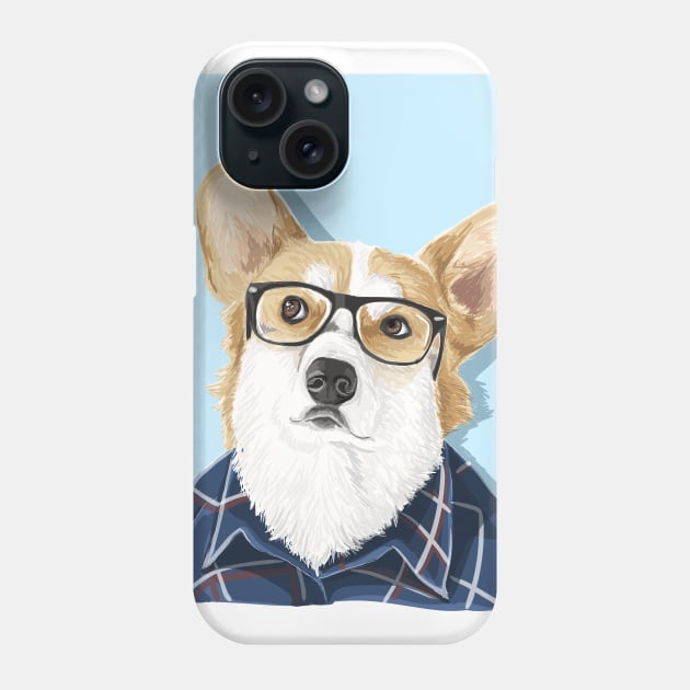 Nerd Corgi Phone Case by Dilectum