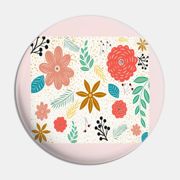 Floral colorful Design Pin by TulipDesigns