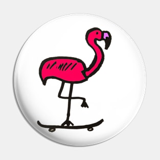 flamingo skate small Pin