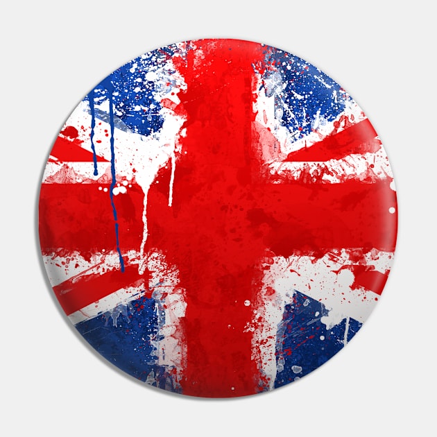 Union Jack Flag - Grunge Pin by GAz