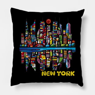 New York City NYC Pop Art Wanderlust Big Apple Travel Pillow