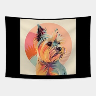 Retro Silky Terrier: Pastel Pup Revival Tapestry