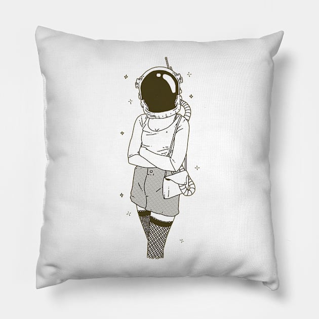 The Woman In Space Pillow by ControllerGeek