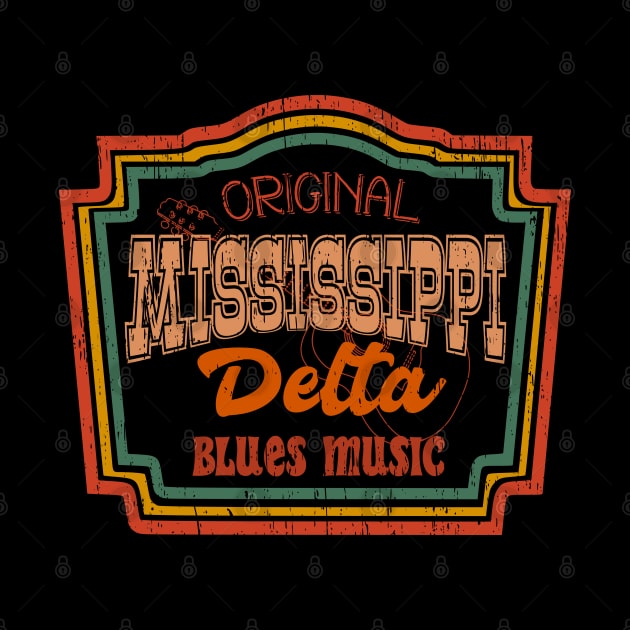 Mississippi original delta blues music distressed retro by SpaceWiz95