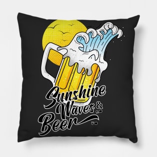 SUNSHINE, WAVES AND BEER - SUMMER Pillow