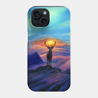 Deer at Dawn - Acrylic Painting of a Magical Sunrise Phone Case