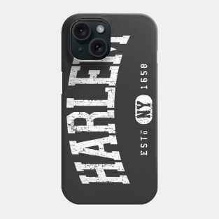 Harlem NY Arch Distressed, White Retro Print Phone Case