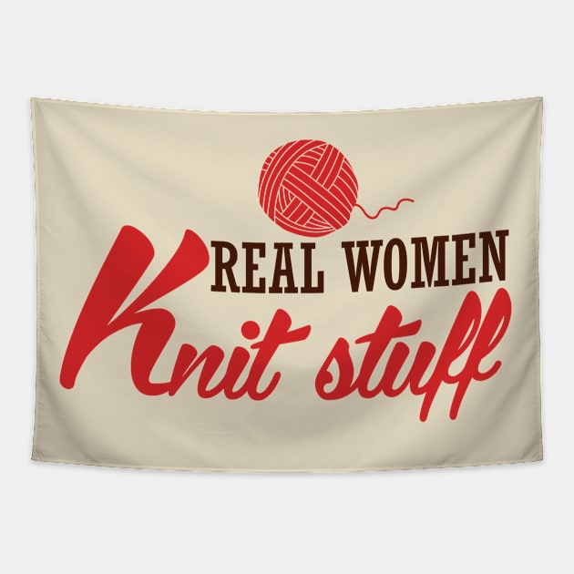 Real women knit stuff (brown) Tapestry by nektarinchen