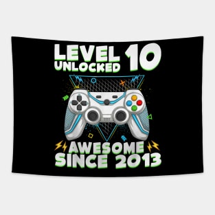 Ten 10yr BDay Son Boy Gamer 10th 10 Year Old Birthday Tapestry