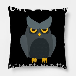 My Nice Button Is Out Of Order But My Bite Me Owl Pillow