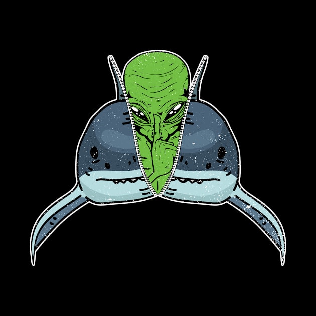 Alien Shark Extraterrestrials Conspiracy Theory Outer Space by Anassein.os