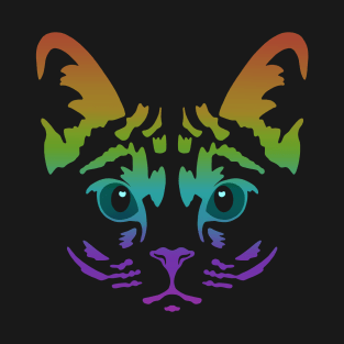 Rainbow Cat Face T-Shirt