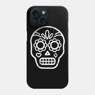 Sugar Skull - white design Phone Case