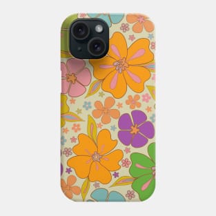 Colorful 70s flower pattern Phone Case