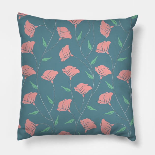 Poppy Floral Pattern Pillow by Genesis