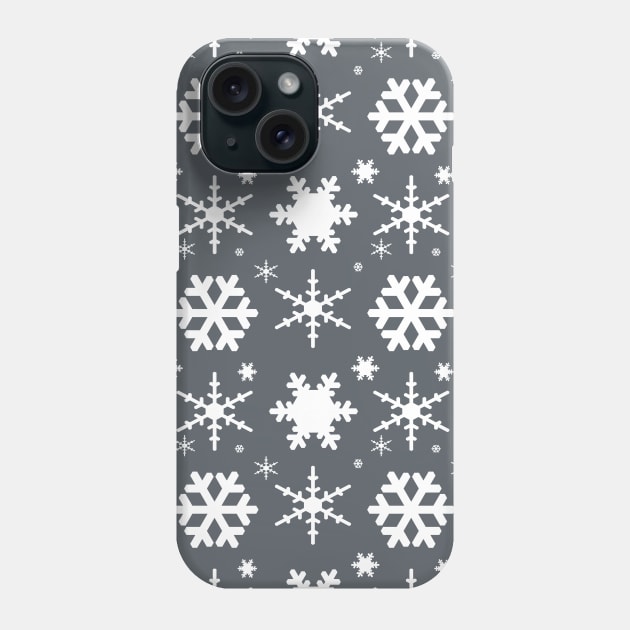 Snowflakes Gray Phone Case by BlakCircleGirl