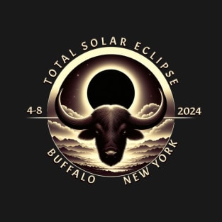 BUFFALO NEW YORK BIG HORN 2024 TOTALITY SOLAR ECLIPSE T-Shirt