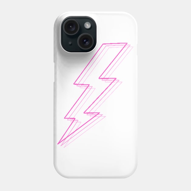 Hot Pink Lightning Bolt Sticker Phone Case by Lauren Cude