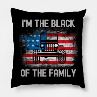 I'm The Black Jeep Of The Family Jeep American Flag Jeep Pillow