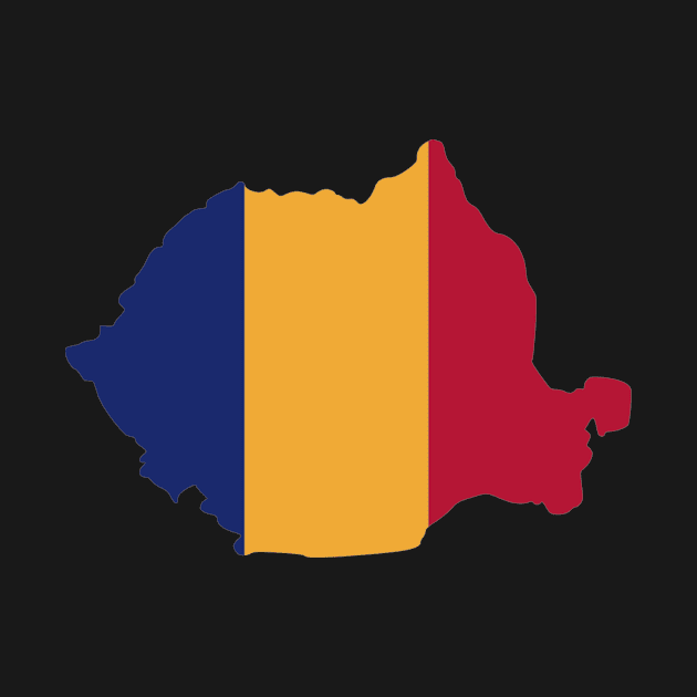 Romania map flag by Designzz