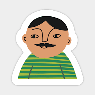 Mexican Guy with Mustache Magnet