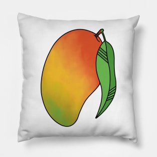 Mango Fruit Watercolor Pillow