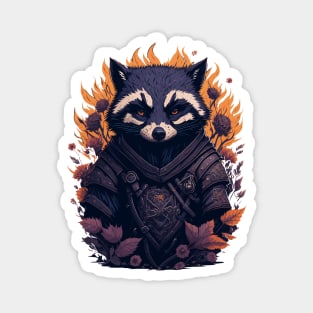 Ninja Raccoon watercolor Magnet