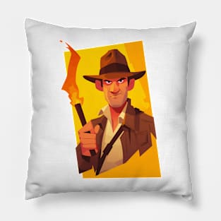 Daring Explorer with a Torch - Indy Pillow